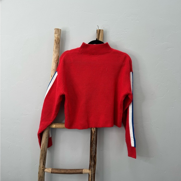 H&M Racer Stripe Crop Top Turtleneck Sweater - Picture 5 of 11